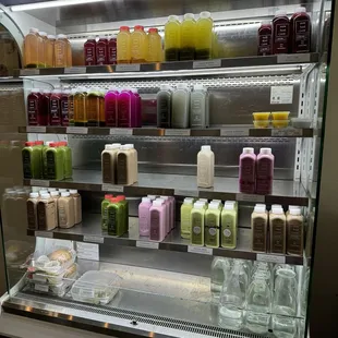 Juice and smoothies ready to purchase.