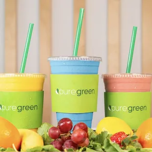  a variety of smoothie drinks