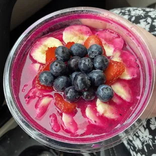 Pure Pitaya Bowl (Antioxidants &amp; Vitamin C) with no granola, plus bananas.
