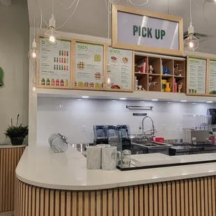 the counter and menus