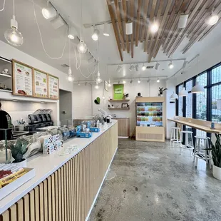 the interior of a coffee shop