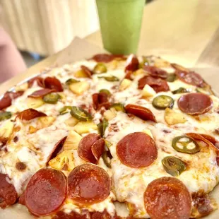 pepperoni and jalapeno pizza