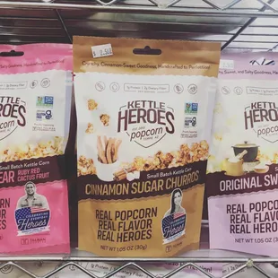 Kettle Heroes delicious popcorn! Come try some today!