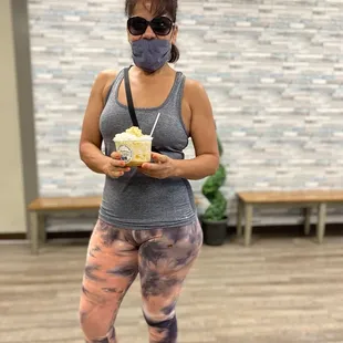 Our clients enjoying their protein waffle