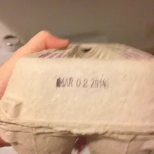 a person holding a bag of eggs