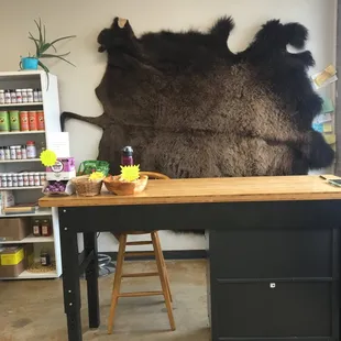 A bison skin from Circle K Ranch in the UP.