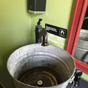 Sink in women's restroom