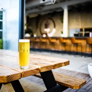 20 different beers on tap, rotating weekly