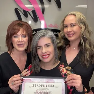 Michelle Pattin, Shonna Caddell and Victoria Griego at Michelle's Permanent Makeup academy