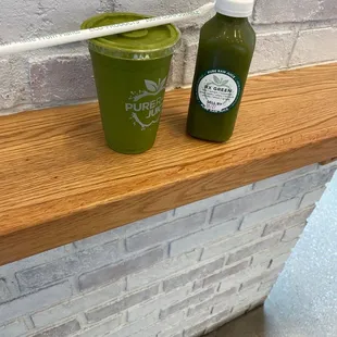 Refueling the body with the Green Giant Smoothie and a R/X Green Juice.