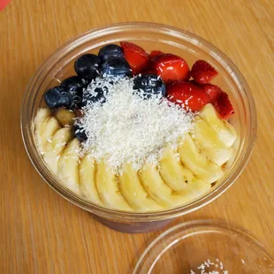 Original toppings. Lovely presentation. I appreciated that the coconut was little pieces:)