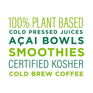 100% Plant-Based. Selection of Acai Bowls, Smoothies, Cold-Brew Coffees and More!