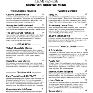 Signature Drink Menu