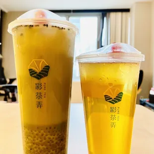 two cups of tea on a table