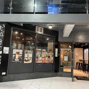 the entrance to the cafe