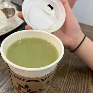 Matcha latte (more watery flavor than creamy, but I really preferred that!!)