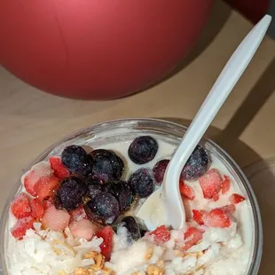 a bowl of yogurt and fruit