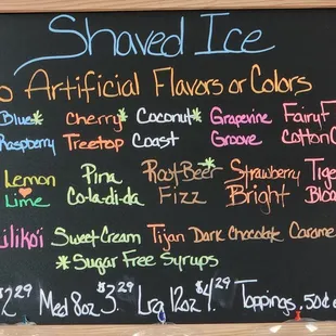 Shaved Ice - Snowie Naturals - no artificial colors or flavors