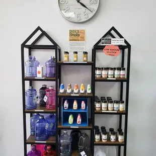 a display of pure water products