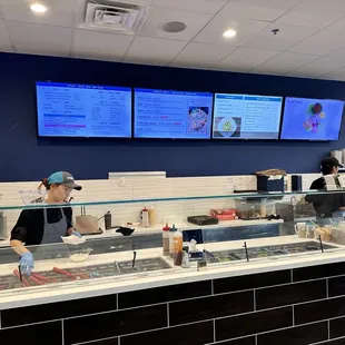 interior, sushi and sashimi