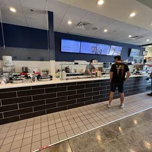 a man and a woman in a restaurant