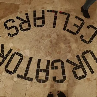 a person standing in the middle of a circle