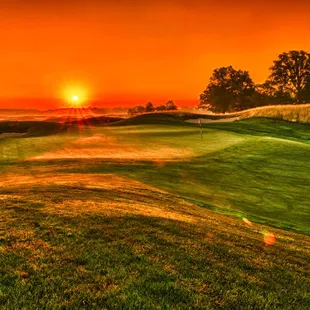 Sunrise over 15 green