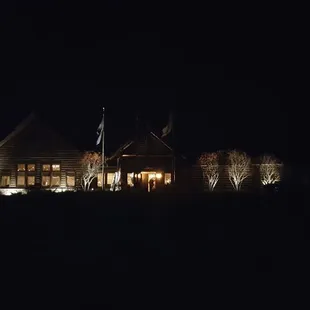 Outside clubhouse at night