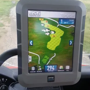 Golf GPS all carts.  Crazy helpful.