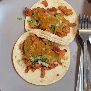 Pastor chicken tacos