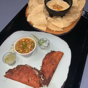 Queso and quesa birria plate (tacos)