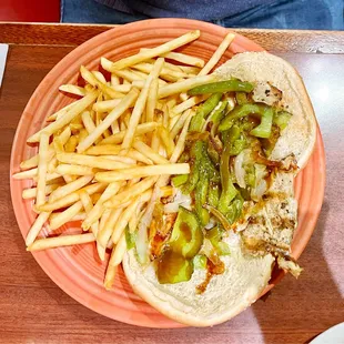 Grilled Chicken with Peppers, Onions and Teriyaki Sauce