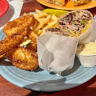 Philly Cheesesteak Wrap - French Fries/Onion Rings
