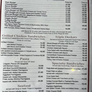 menu