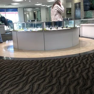 Jewelry store turned dispensary.  Looking fancy in here!