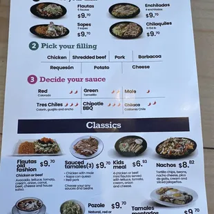 a menu for a restaurant