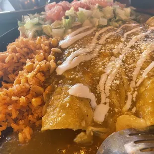 Green enchiladas were excellent