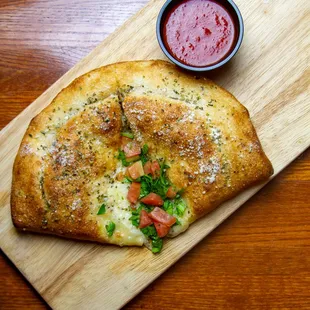 Spinach veggie calzone