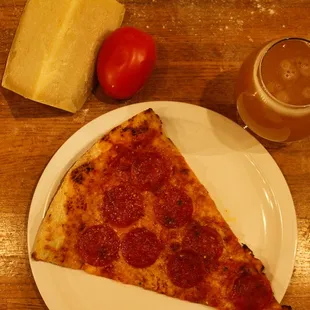 Slice of Thin Pepperoni Pie