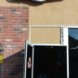 the entrance to the restaurant