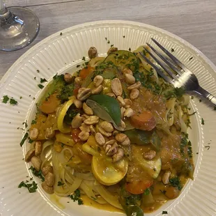 Sweet Potato Peanut Sauce Pasta