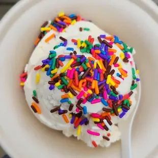 Salted Caramel with rainbow sprinkles