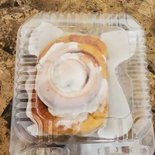 a pastry in a plastic container