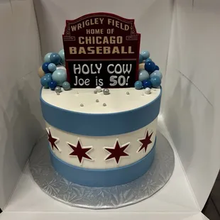 50th Birthday Cake - chicago themed - Churro cake w apples