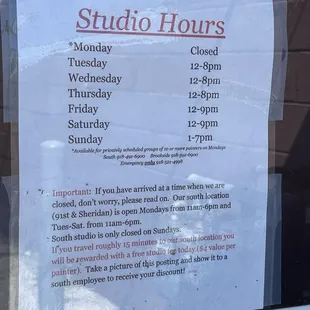 The hours