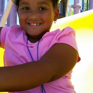 On the slide near Skate Park