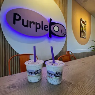 Taro with house made milk tea and crystal boba