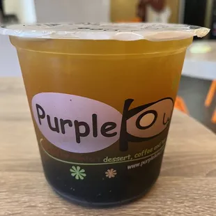 Passionfruit Green Tea with Grass Jelly