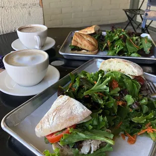 Classic Turkey in front, lattes,  Espresso Steak in the back