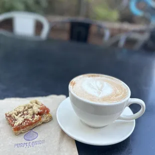 Chai Latte - Medium and an apricot bar. Both deeelish! Best chai around.